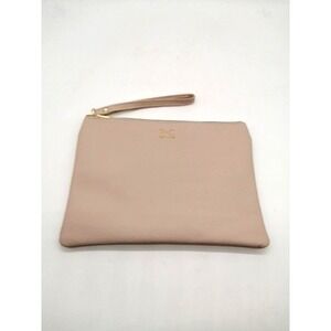 Ruby + Cash Womens‎ Clutch Bag Pink Small Leather Wristlet Zip Close Logo